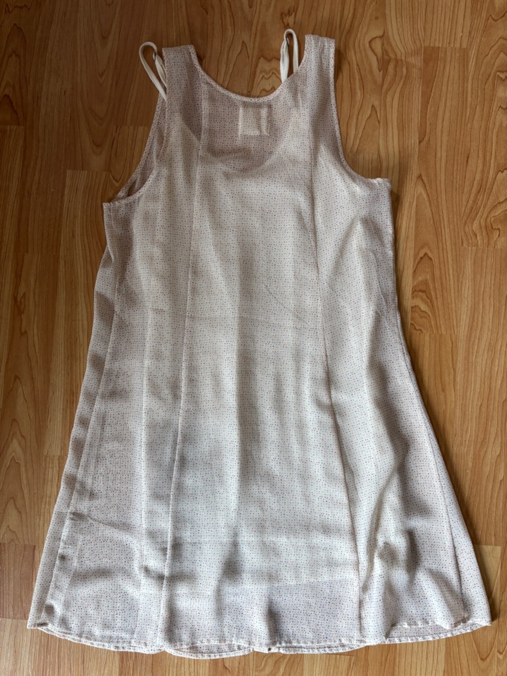 Quiksilver Light Beige Button-Front Mini Dress with Tiny Dot Print - Picture 2 of 4